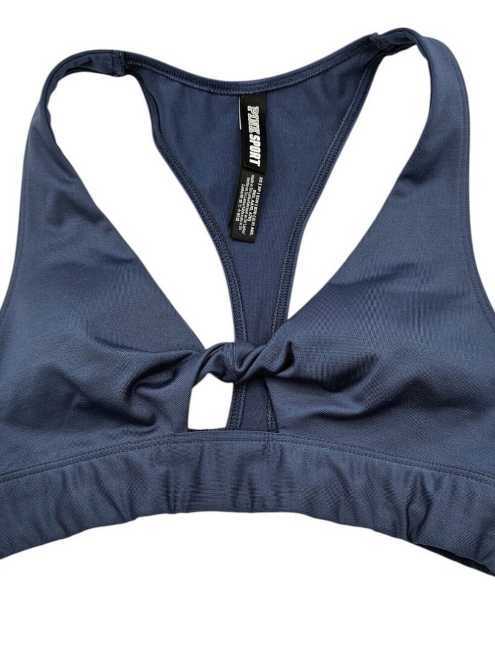 Victorias Secret PINK Sport Women Sz XS Knotted Front Sports Bra Blue Sexy